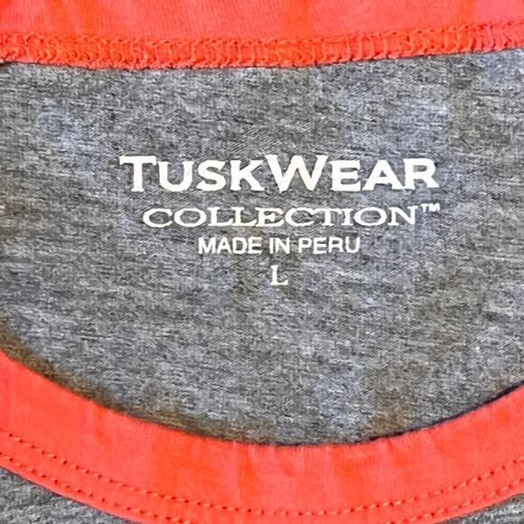 Tuskwear University of Alabama Baseball Style Shirt. Gray/Coral Men's Size Large - Picture 3 of 8